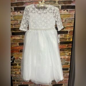 Bonnie Jean White Lace First Communion Dress